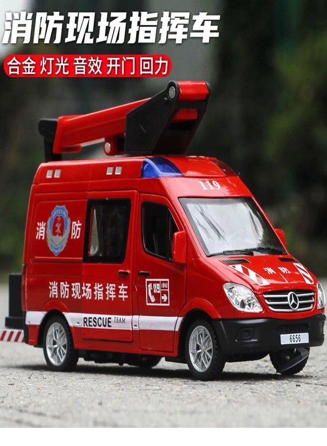KING FORU City Services Pull Back Toy Car - 1:32 Scale Alloy Ambulance, Police & Fire Truck Model - Image 2